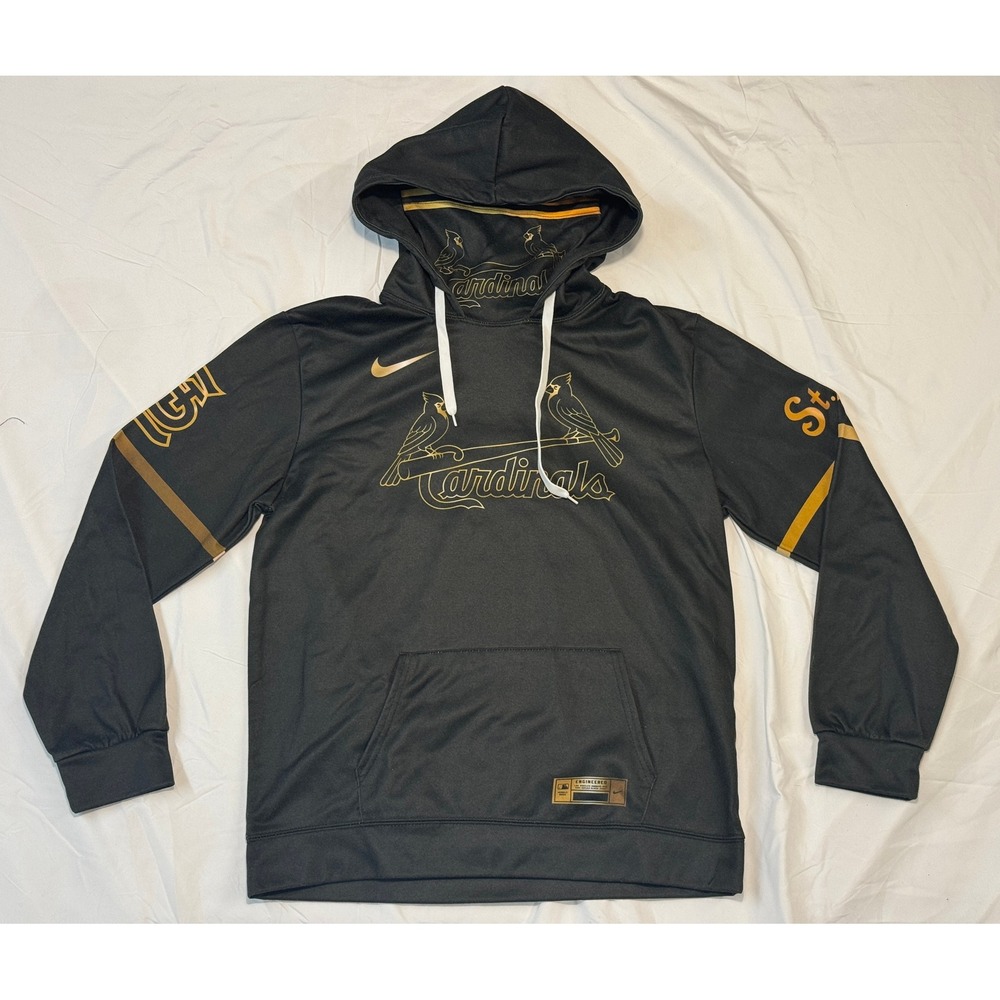 Zootop Bear St Louis Cardinals MLB Hoodie Black Gold Flip Flop 3 Mens Medium